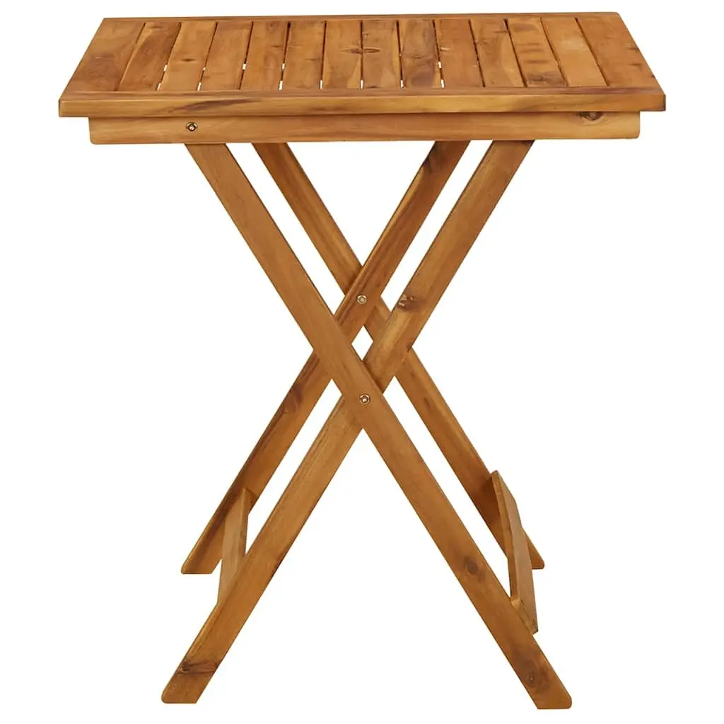 Folding Garden Dining Table Solid Acacia Wood 70x70x75cm Brown