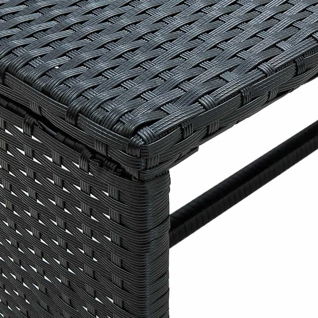 Black Poly Rattan Coffee Table 70x40x38 cm