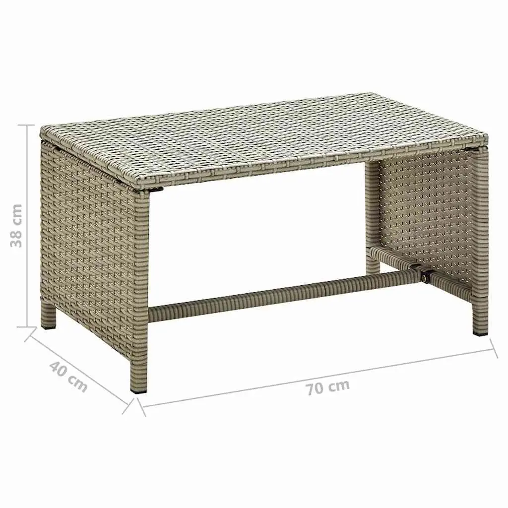 Coffee Table PE Rattan Beige 70 x 40 x 38 cm
