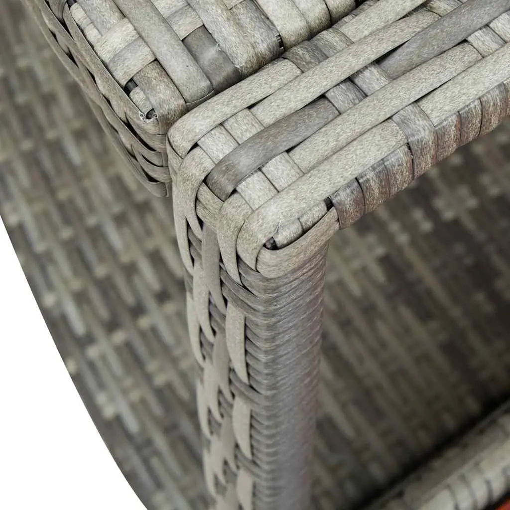 Grey Poly Rattan Hot Tub Surround for Storage