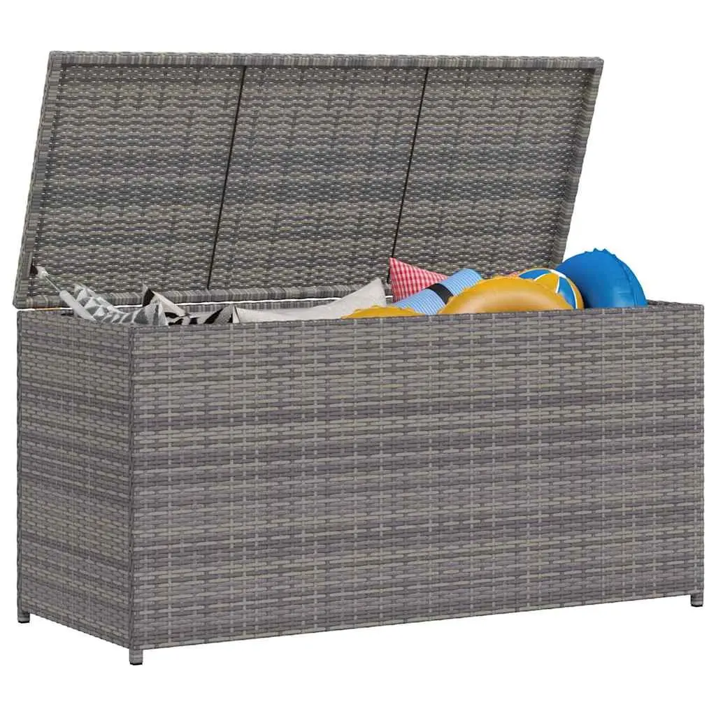Garden Storage Box PE Rattan 120x50x60cm Grey Outdoor Furniture