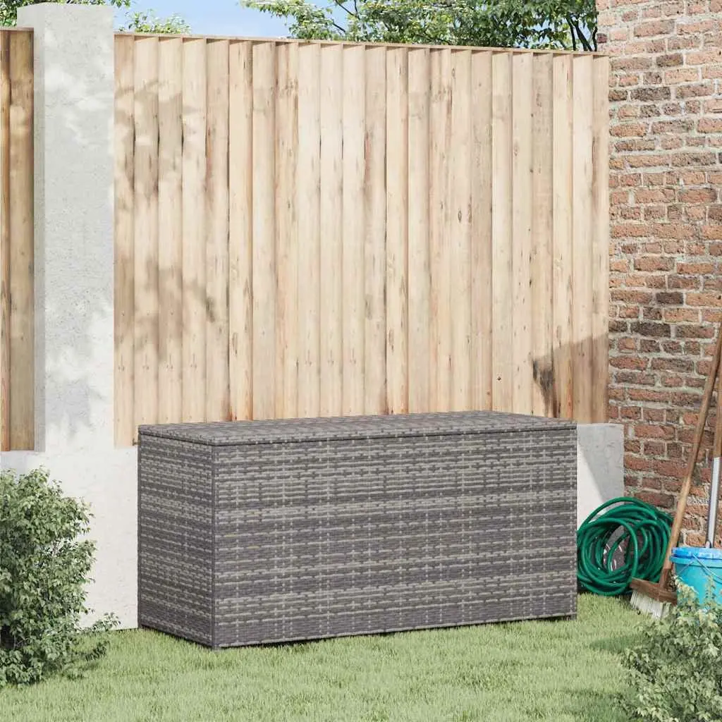 Garden Storage Box PE Rattan 120x50x60cm Grey Outdoor Furniture