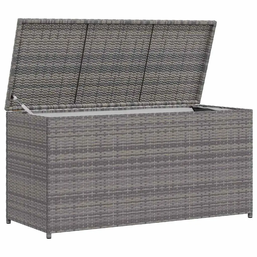 Garden Storage Box PE Rattan 120x50x60cm Grey Outdoor Furniture
