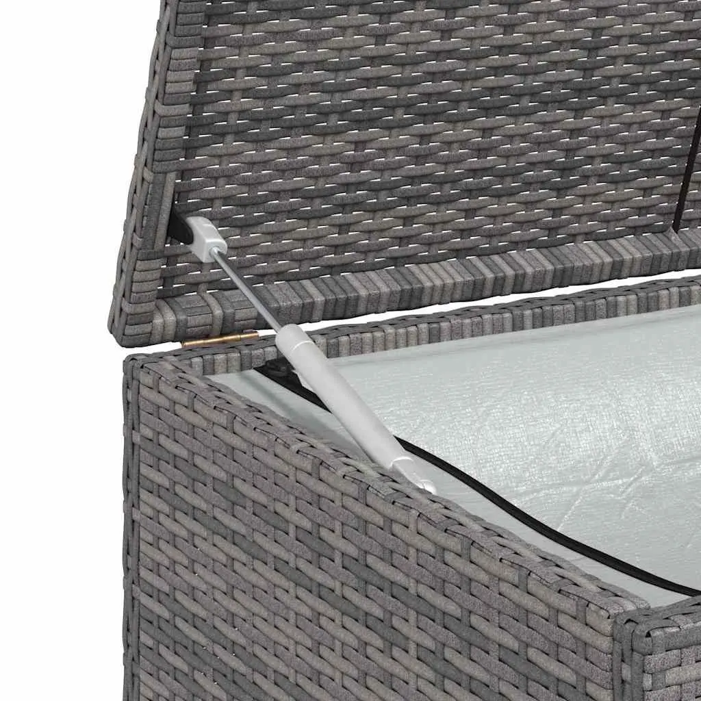 Garden Storage Box PE Rattan 120x50x60cm Grey Outdoor Furniture