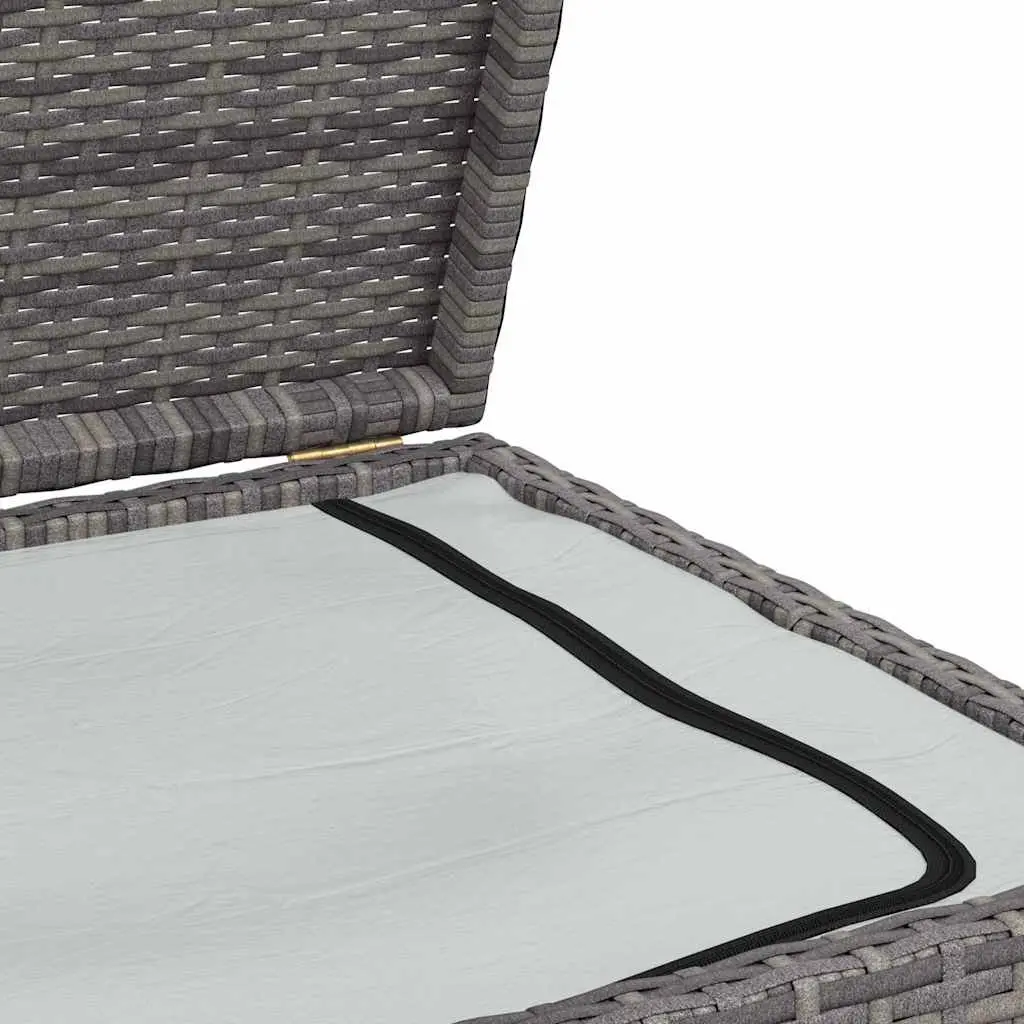 Garden Storage Box PE Rattan 120x50x60cm Grey Outdoor Furniture