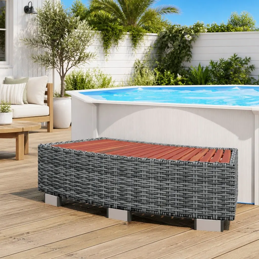 Grey Poly Rattan Hot Tub Access Step