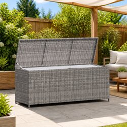 Sturdy Grey Garden Storage Box 150x50x60cm