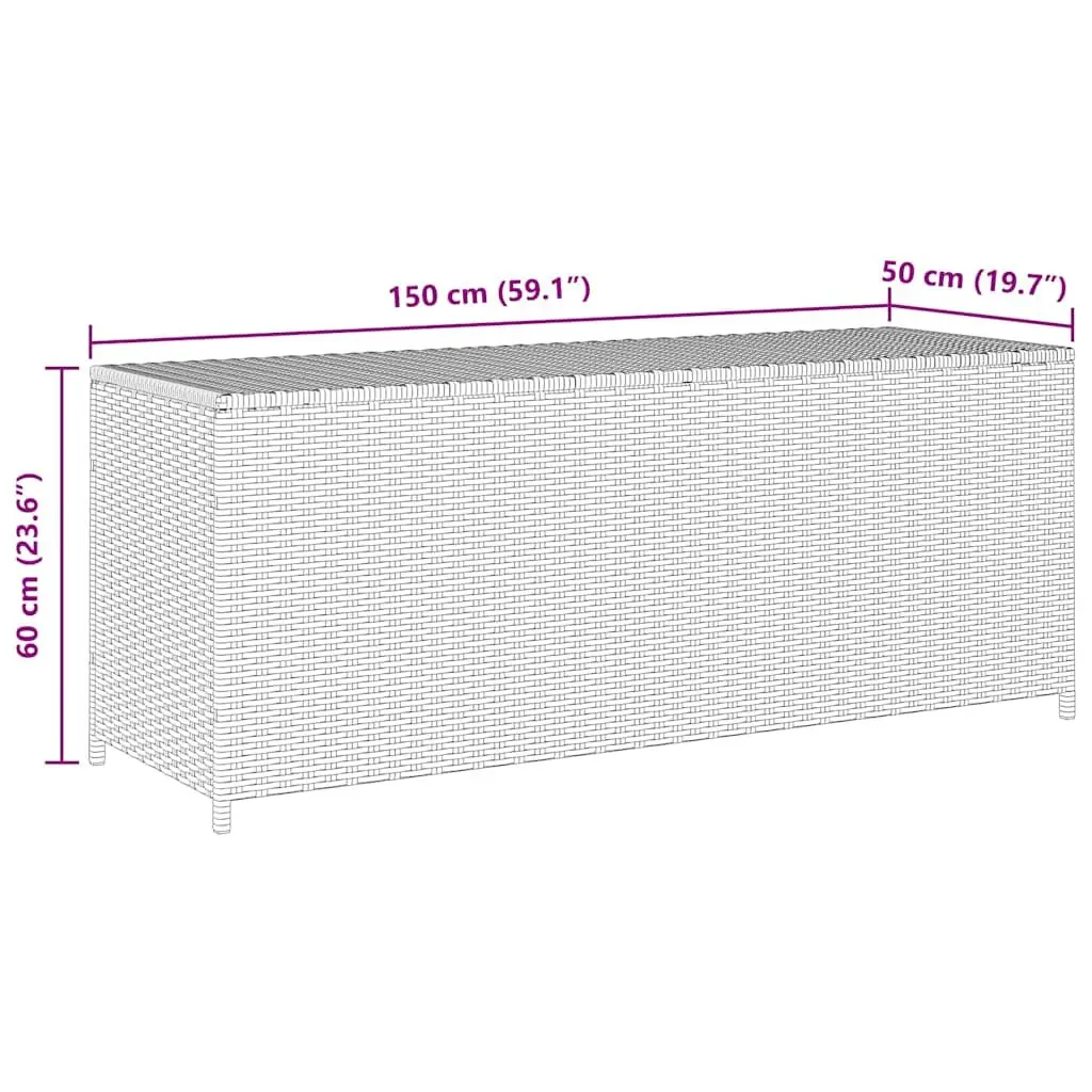 Grey Garden Storage Box 150x50x60cm