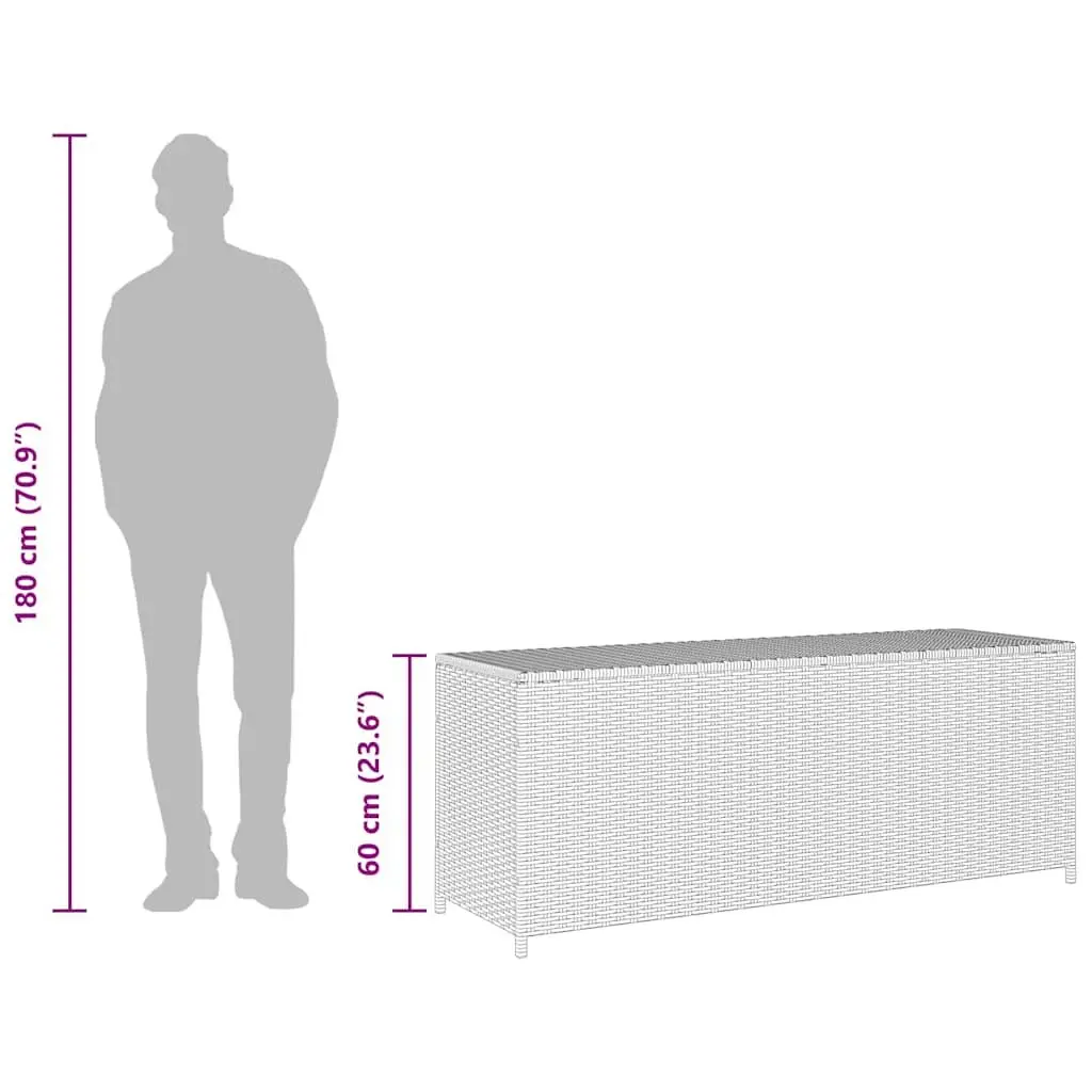 Grey Garden Storage Box 150x50x60cm