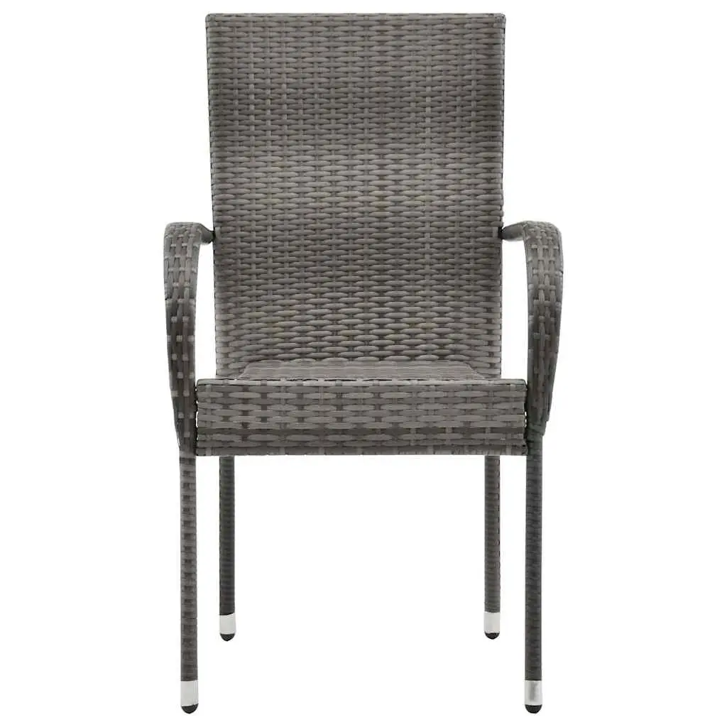 Stackable Grey Outdoor Chairs Set of 2