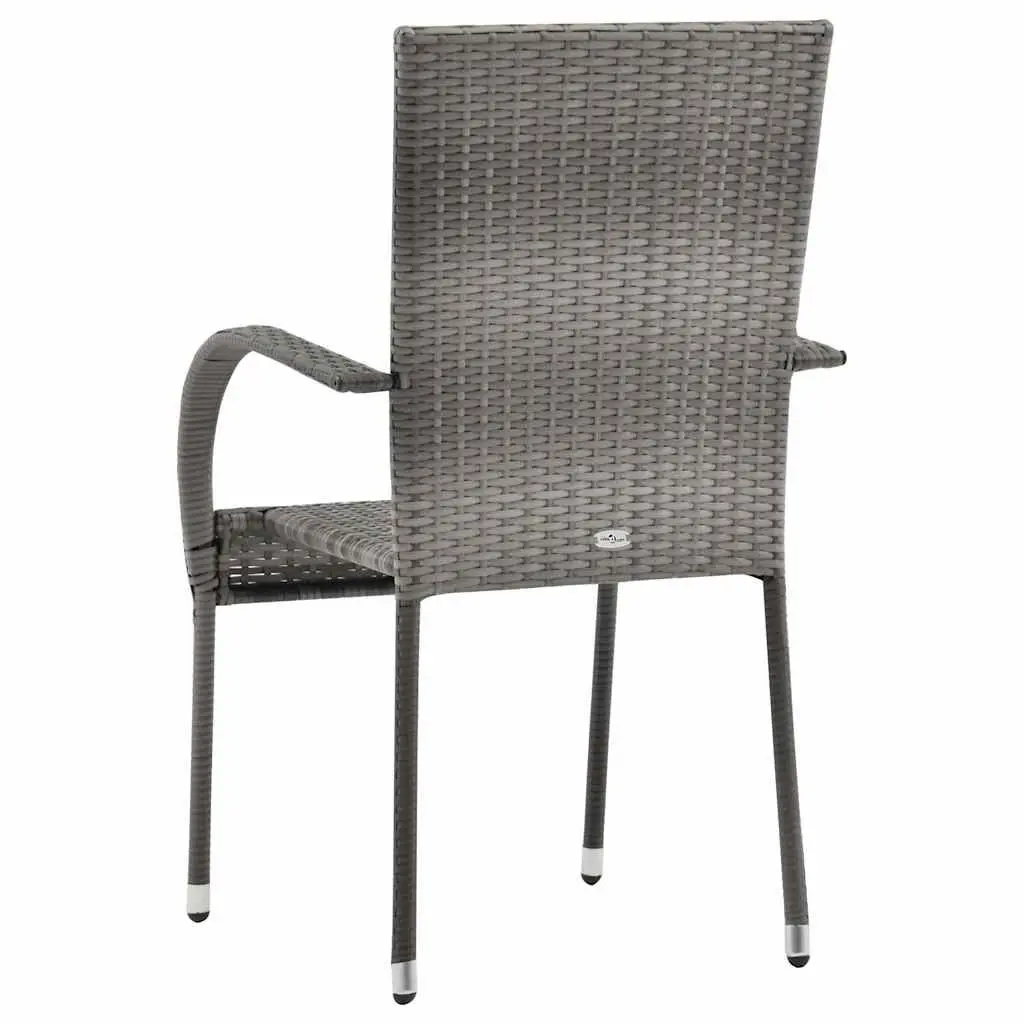 Stackable Grey Outdoor Chairs Set of 2