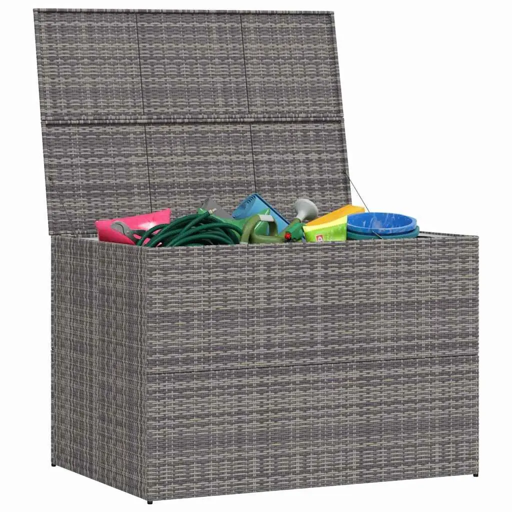 Grey Poly Rattan Outdoor Storage Chest