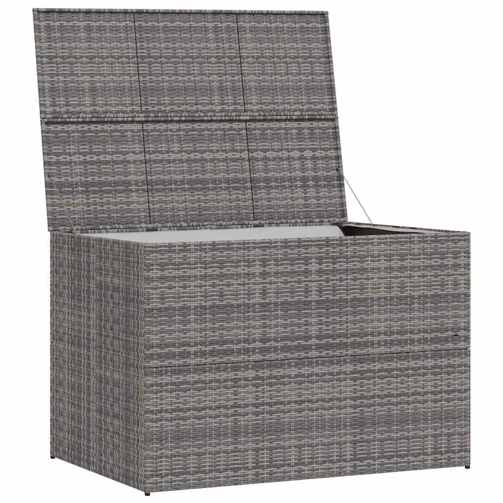Grey Poly Rattan Outdoor Storage Chest