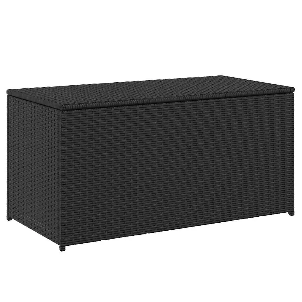 Outdoor Storage Chest Black Poly Rattan 100x50x50cm Garden Furniture Cushion Organizer