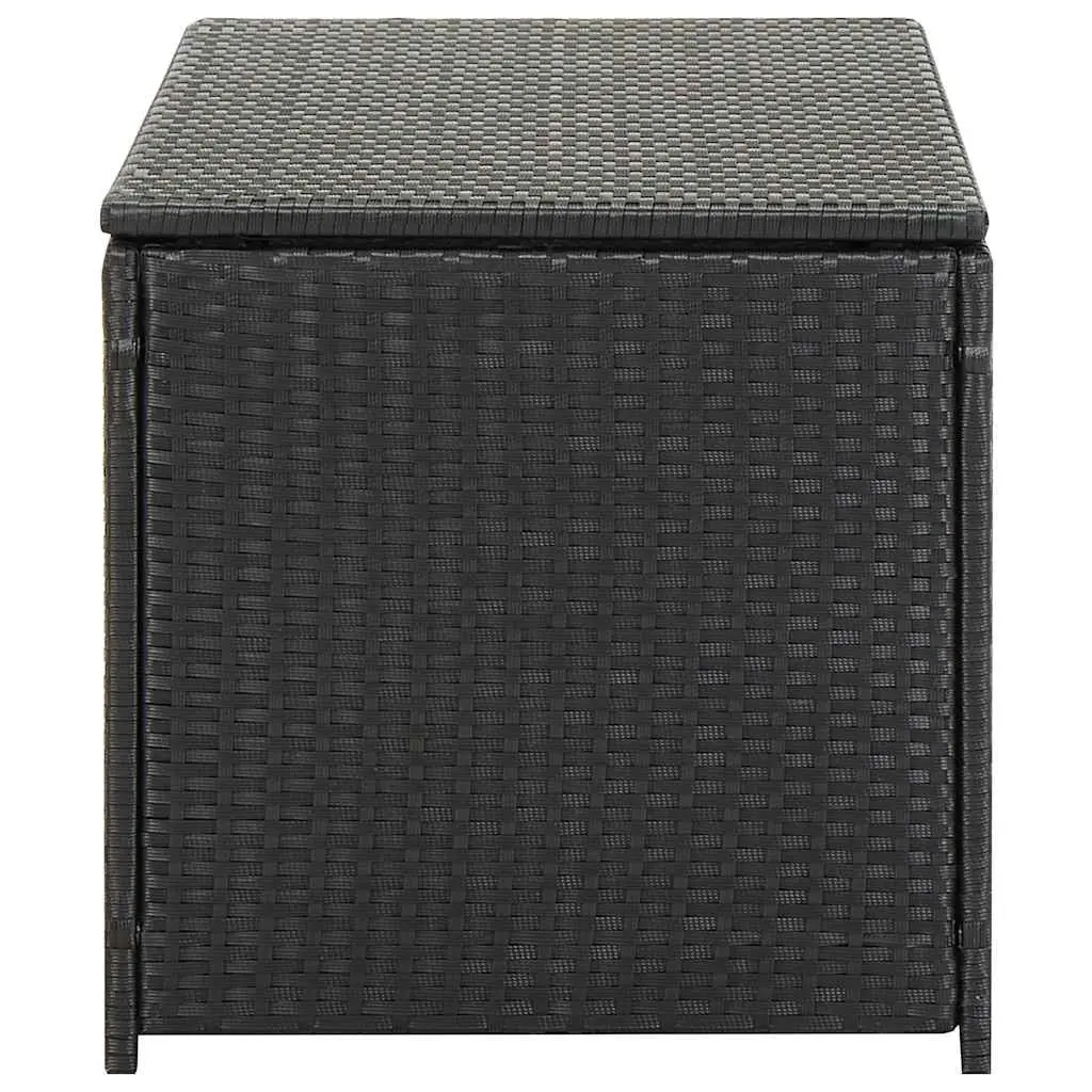 Outdoor Storage Chest Black Poly Rattan 100x50x50cm Garden Furniture Cushion Organizer
