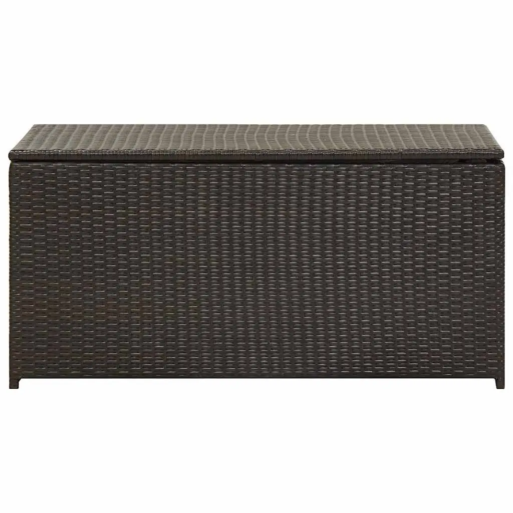 Garden Storage Box Poly Rattan Outdoor Indoor Trunk Brown 100x50x50cm