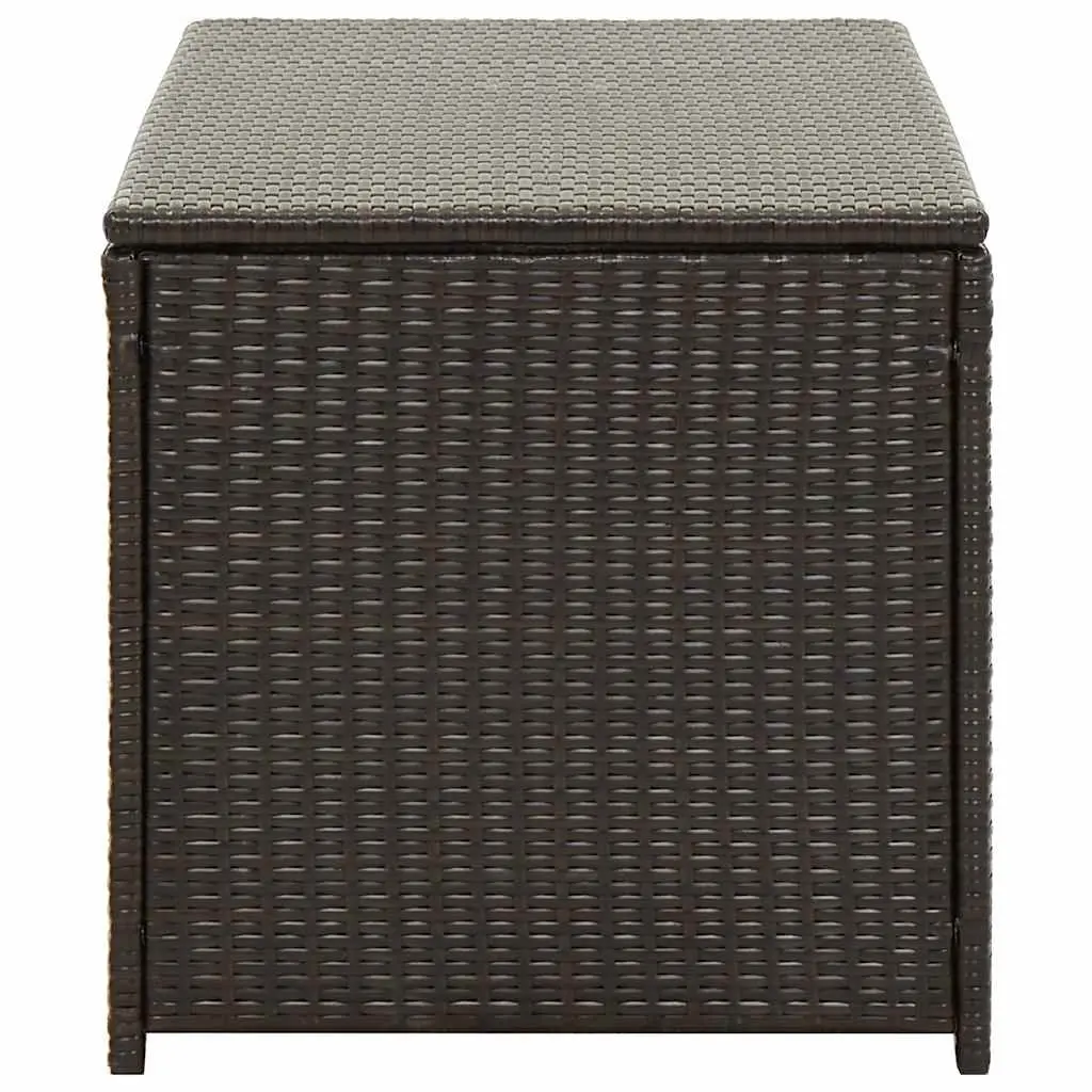 Garden Storage Box Poly Rattan Outdoor Indoor Trunk Brown 100x50x50cm