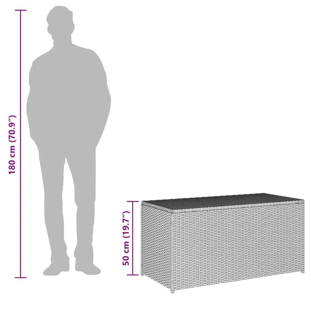 Garden Storage Box Poly Rattan 100x50x50cm Grey