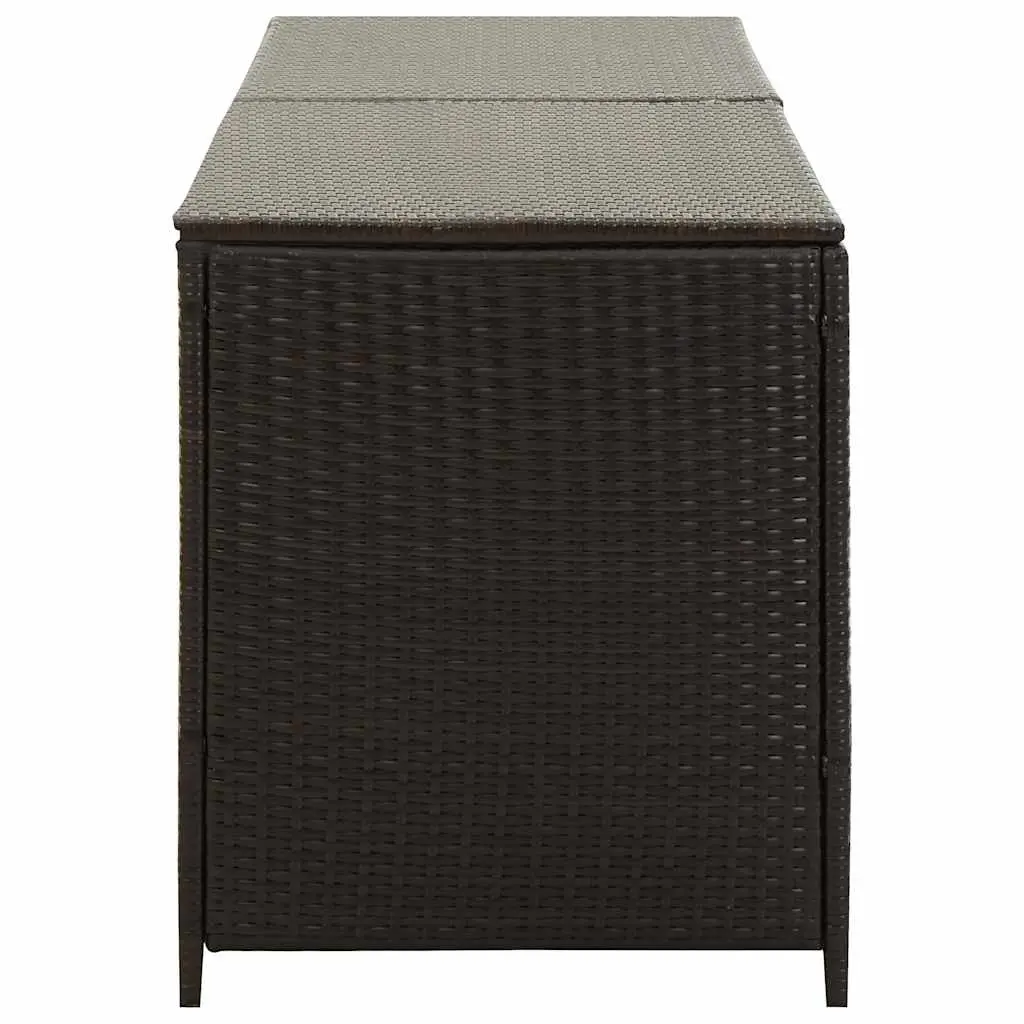 Brown Poly Rattan Garden Storage Box 200x50x60 cm
