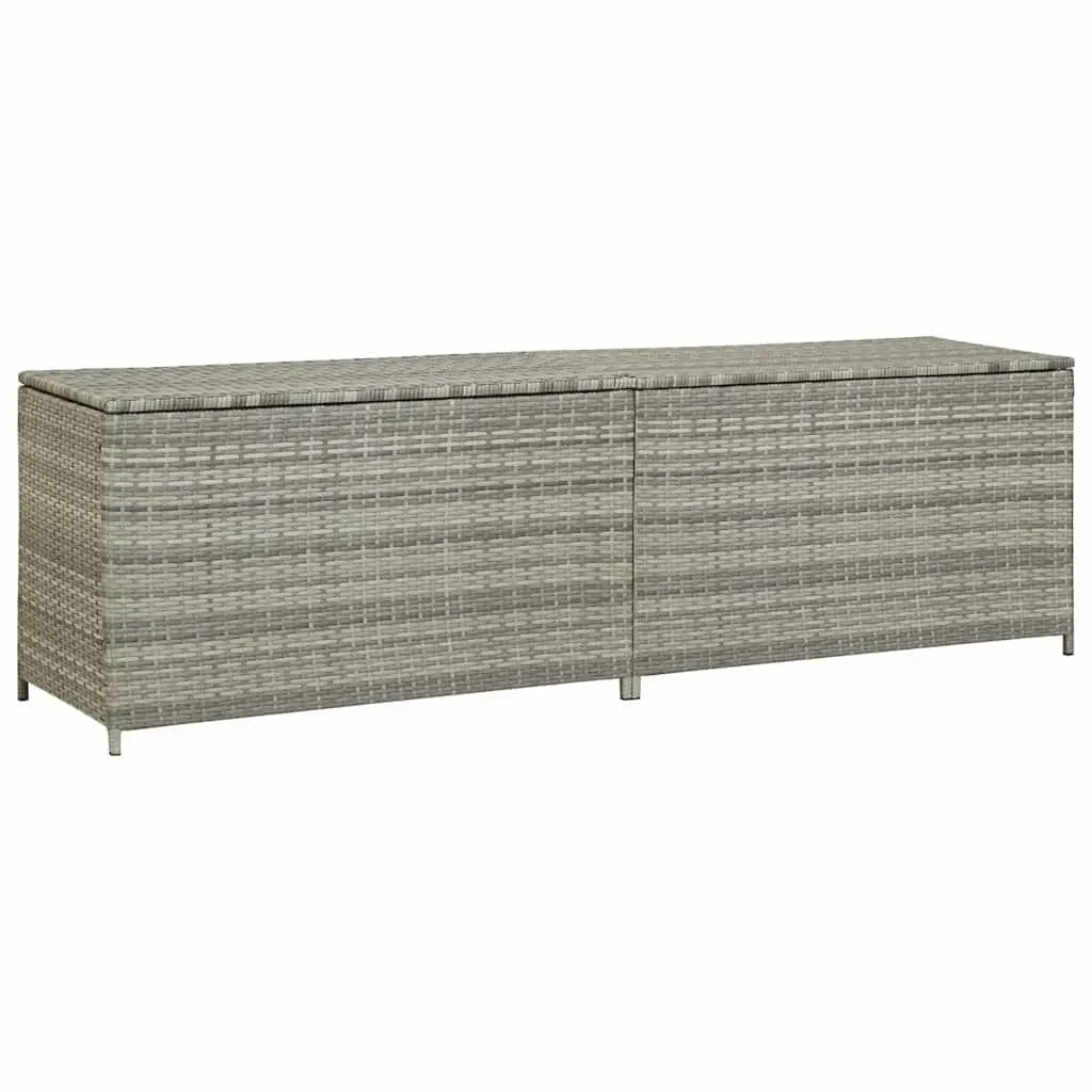 Grey Garden Poly Rattan Storage Box for Outdoor Use