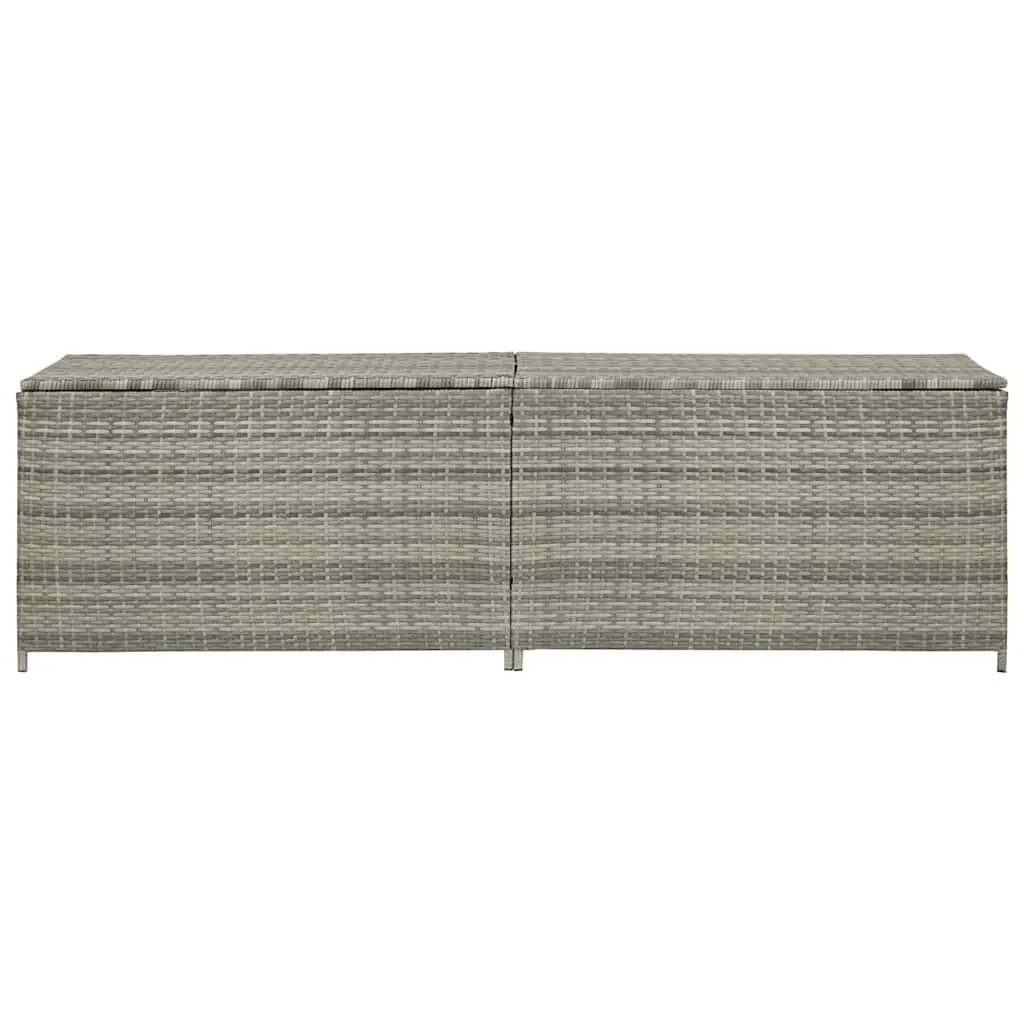 Grey Garden Poly Rattan Storage Box for Outdoor Use