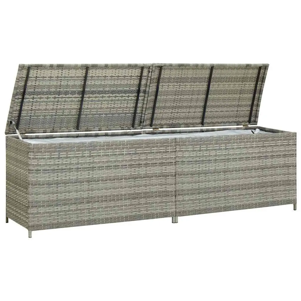 Grey Garden Poly Rattan Storage Box for Outdoor Use