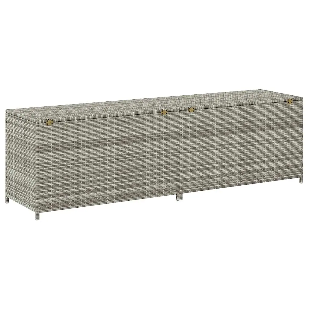 Grey Garden Poly Rattan Storage Box for Outdoor Use