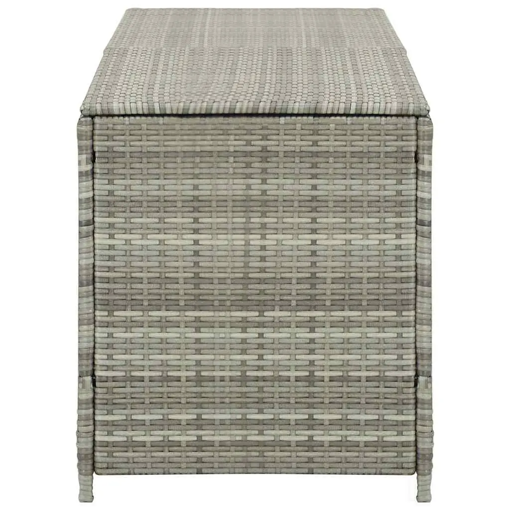 Grey Garden Poly Rattan Storage Box for Outdoor Use