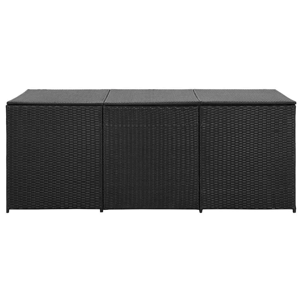 Garden Storage Box Outdoor Poly Rattan Patio Furniture Deck Chest Black