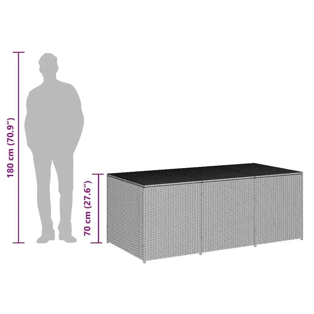 Garden Storage Box Outdoor Poly Rattan Patio Furniture Deck Chest Black