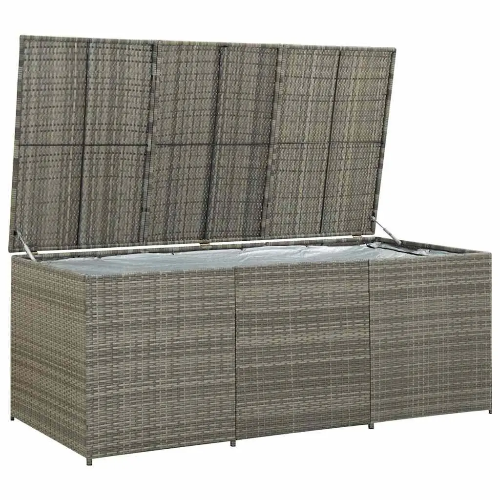 Poly Rattan Garden Storage Box 180x90x70cm Grey