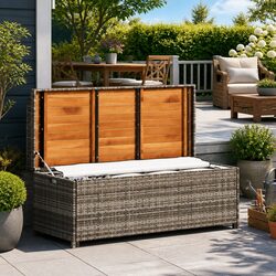 Weather Resistant Grey Outdoor Storage Bench 120cm