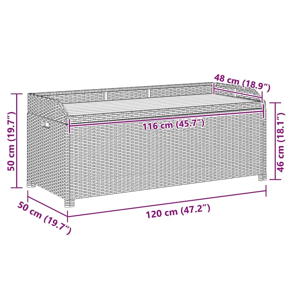 Weather Resistant Grey Outdoor Storage Bench 120cm