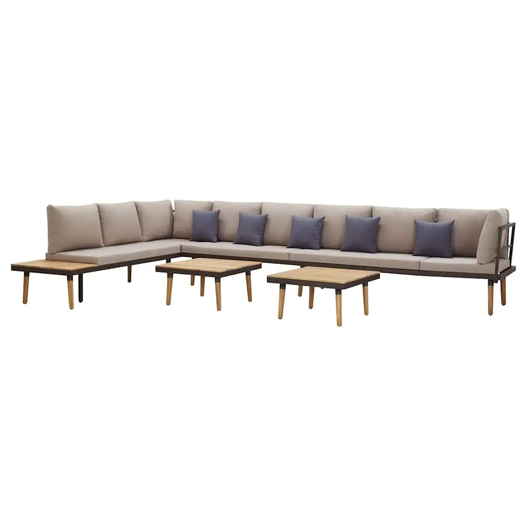 8-Seater Lounge Set for Outdoor with Cushions