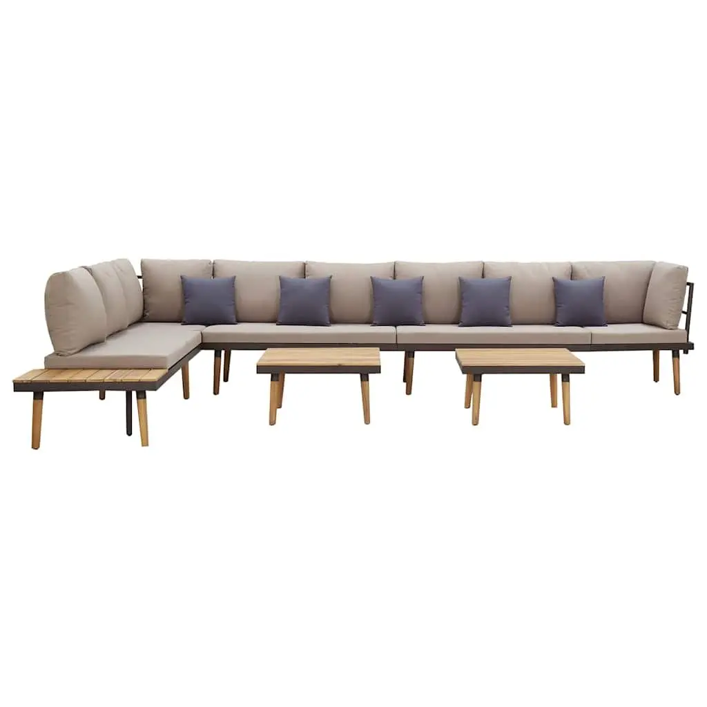 8-Seater Lounge Set for Outdoor with Cushions