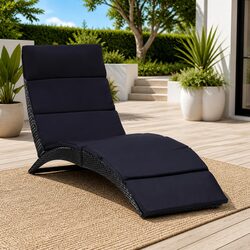 High-Quality Poly Rattan Foldable Sun Lounger for Outdoors