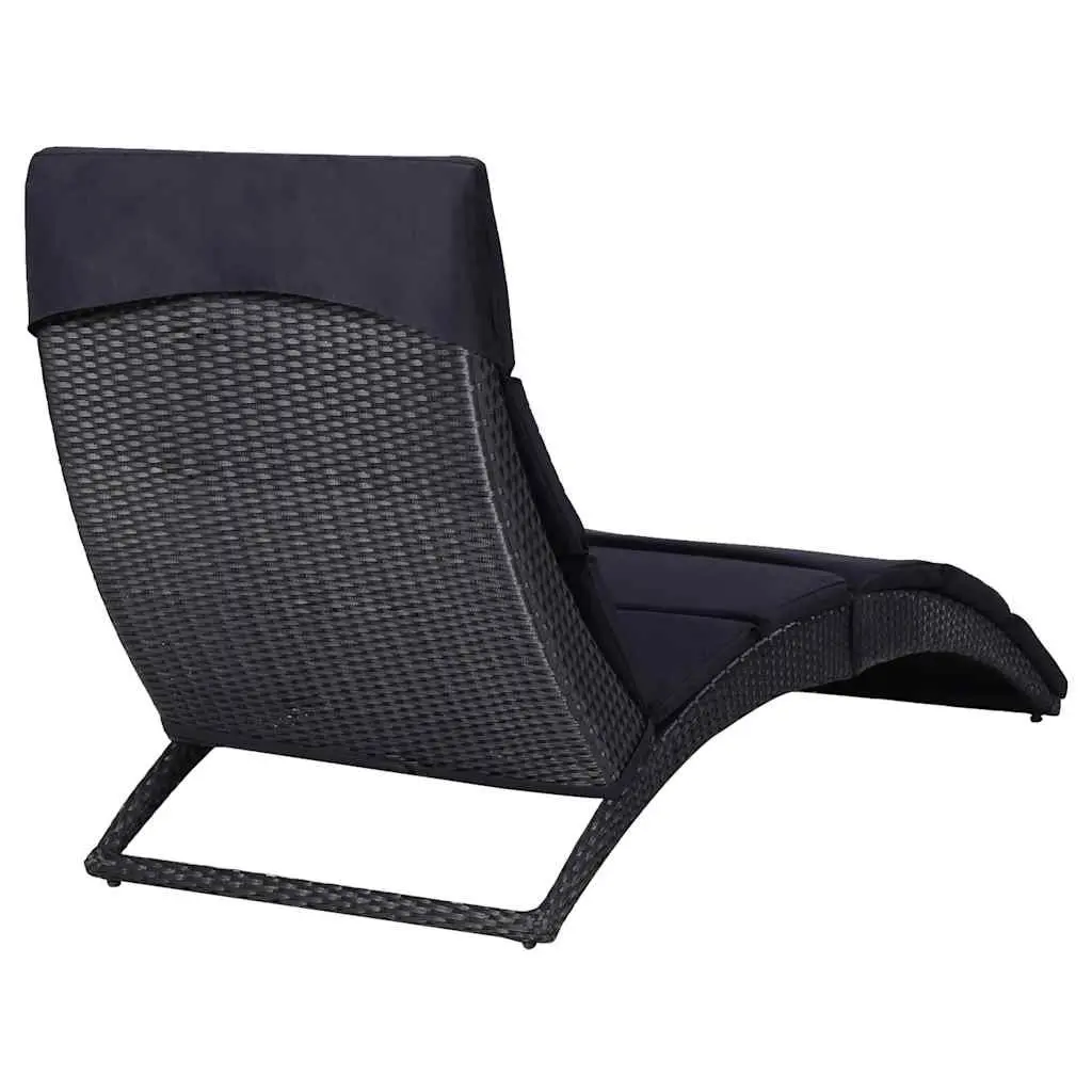 Poly Rattan Foldable Sun Lounger for Outdoors
