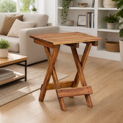 Sturdy Acacia Wood Folding Plant Stand for Home & Garden