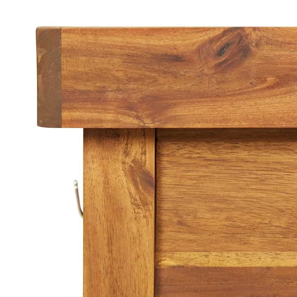 Garden Work Bench Solid Acacia Wood Zinc Top Brown