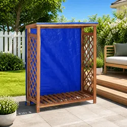 Durable Firewood Storage Shed 105x38x115 cm with Tarp