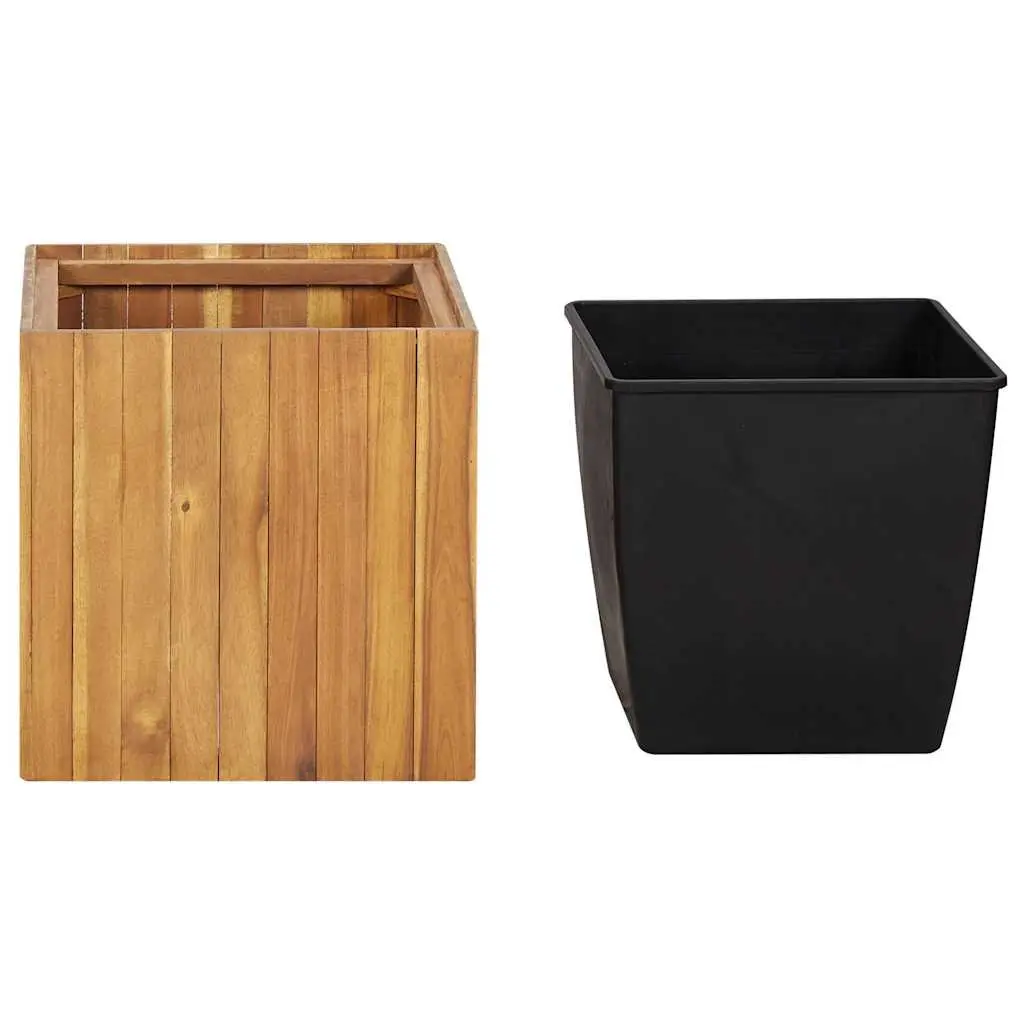 Solid Acacia Wood Raised Bed Planter Box 43.5x43.5x44 cm