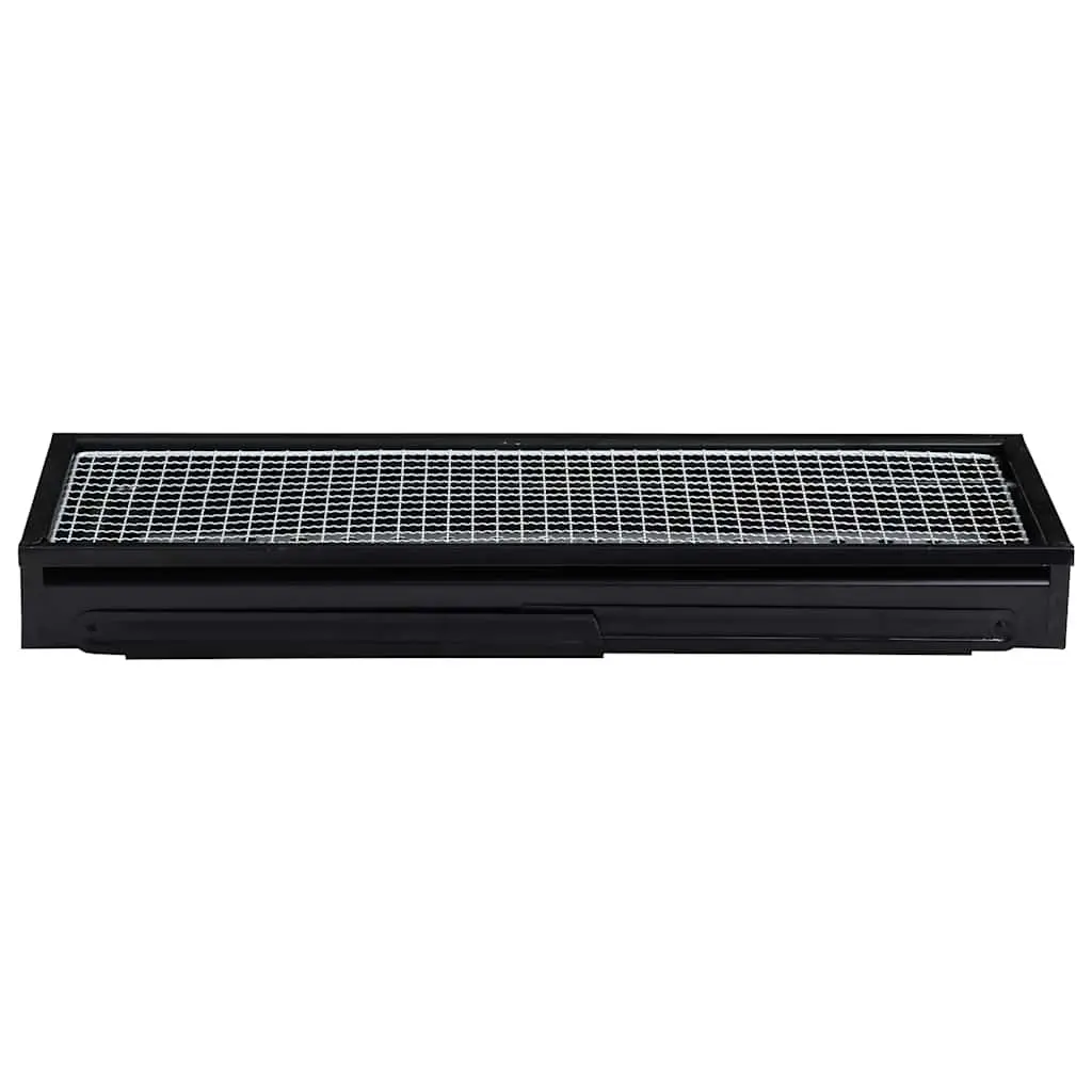 Portable Charcoal BBQ Grill Steel 60 x 22.5 x 33 cm Black