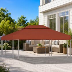 Durable 2-Tier Gazebo Top Cover 4x3 m Waterproof Canopy