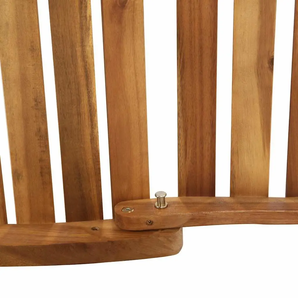 Folding Acacia Wood Sun Lounger with Grey Cushion