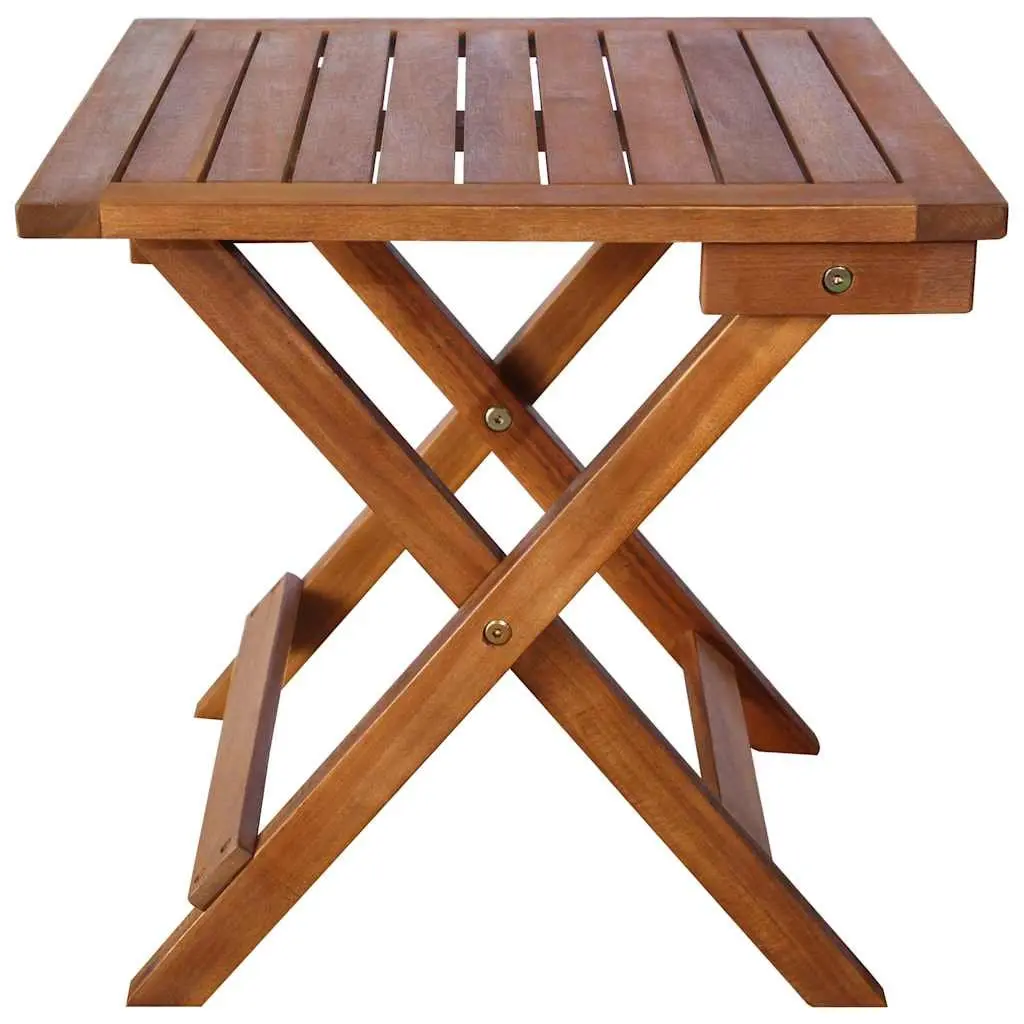 Solid Acacia Wood Sun Lounger with Integrated Side Table