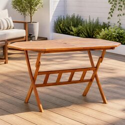 Durable Folding Garden Table with Parasol Hole