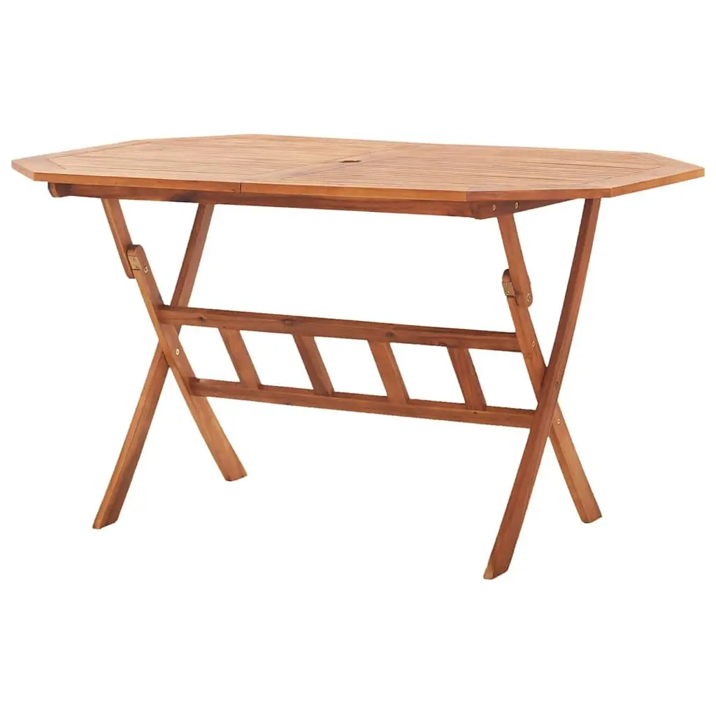 Folding Garden Table with Parasol Hole