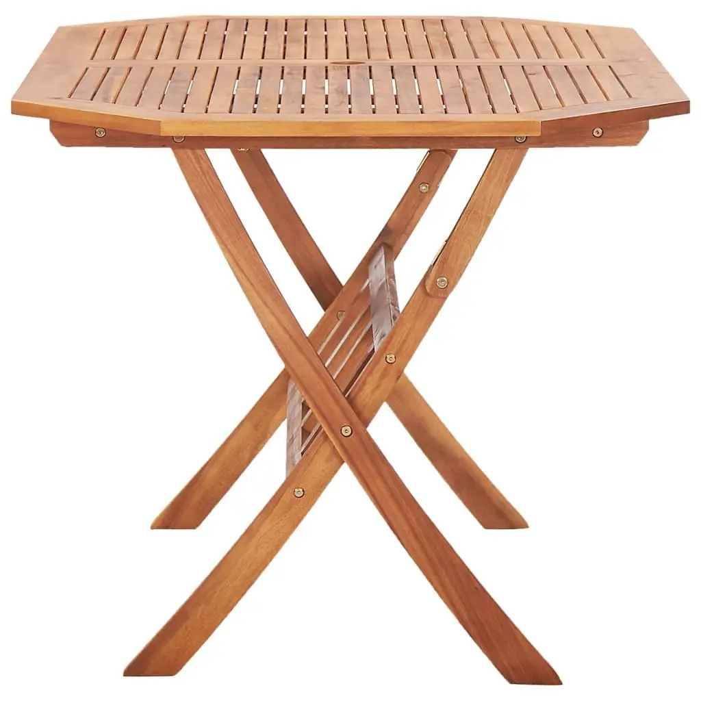 Folding Garden Table with Parasol Hole