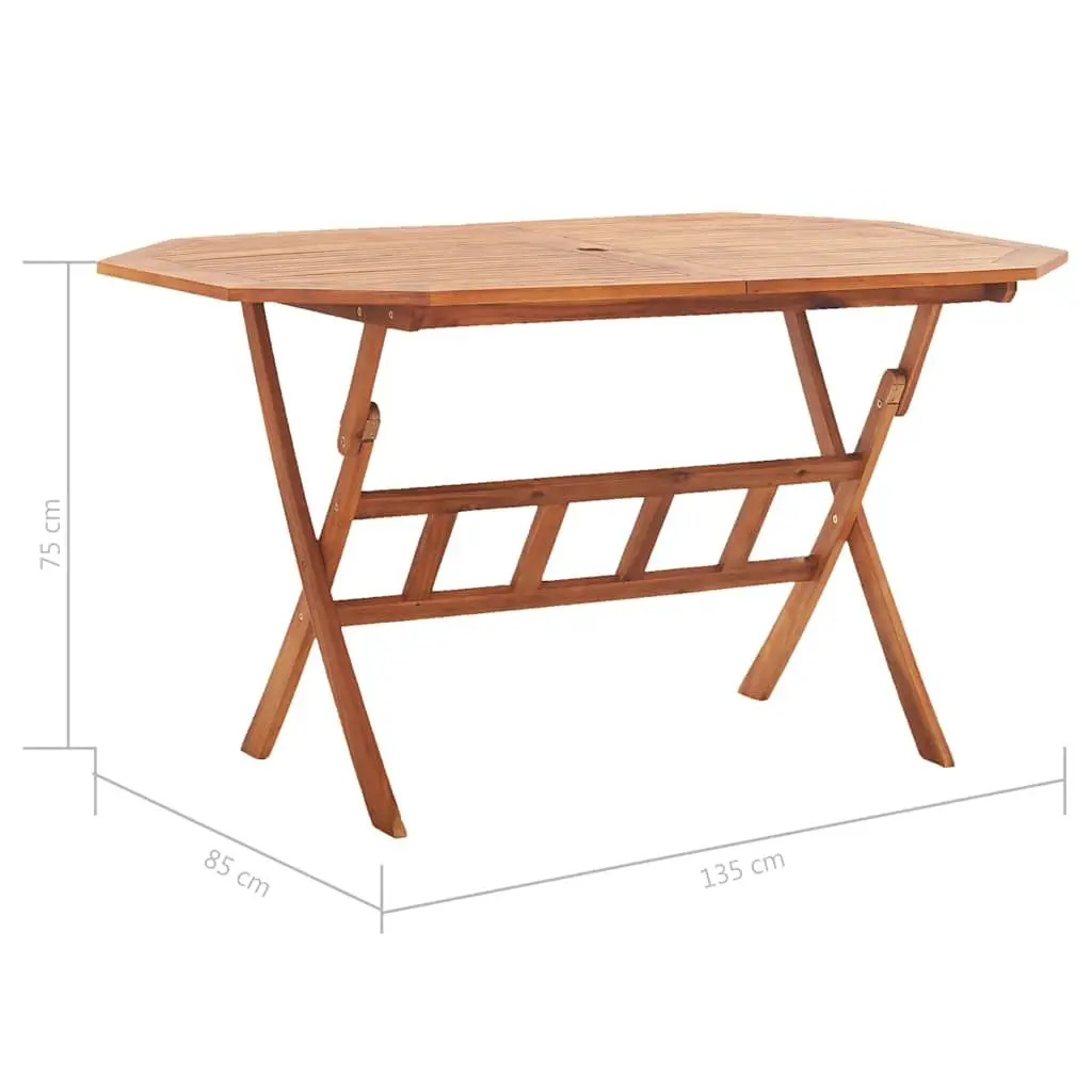 Folding Garden Table with Parasol Hole