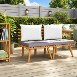 Sturdy Outdoor Garden Chair with Cushions in Brown